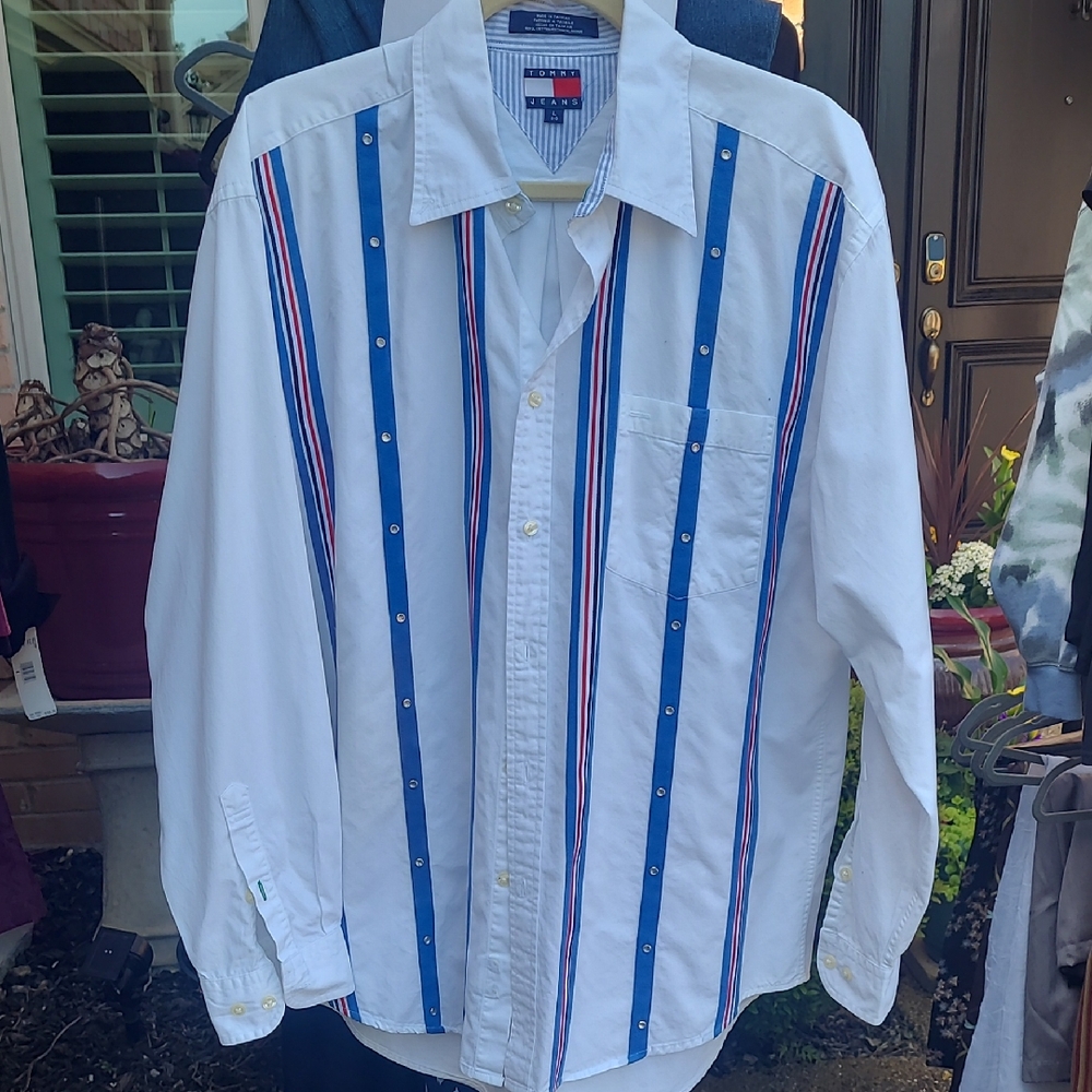 Vintage Tommy Hilfiger Jeans Mens Large Y2K 90s Band Western Ranch Brushpopper